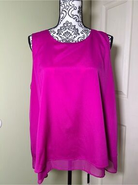 Ralph Lauren Magenta Layered Sleeveless Tank